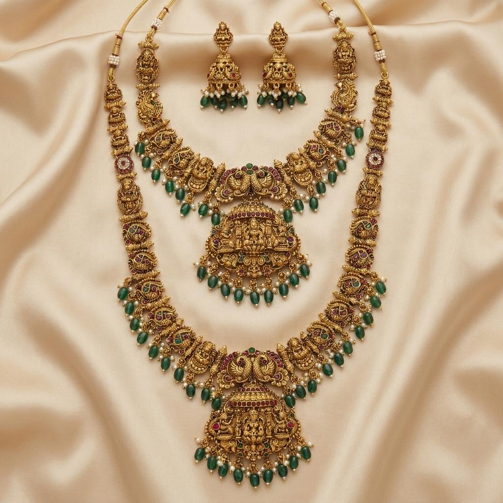 Lakshmi Peacock Bridal Combo Set