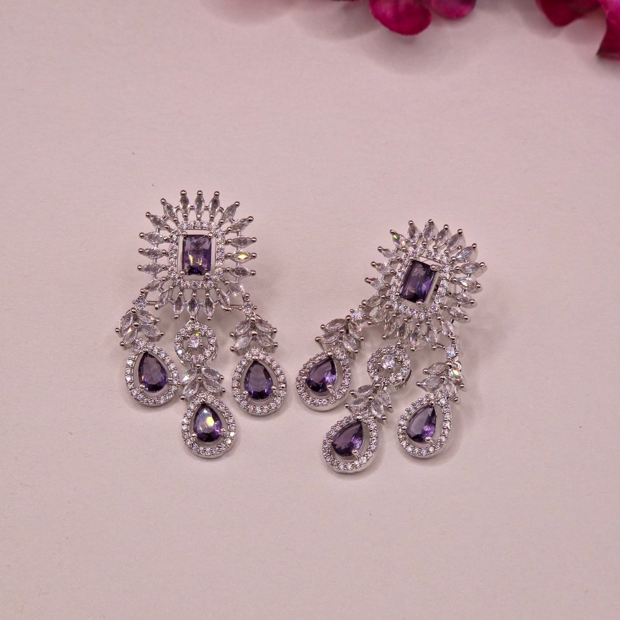 Royal Amethyst Diamond Necklace Set