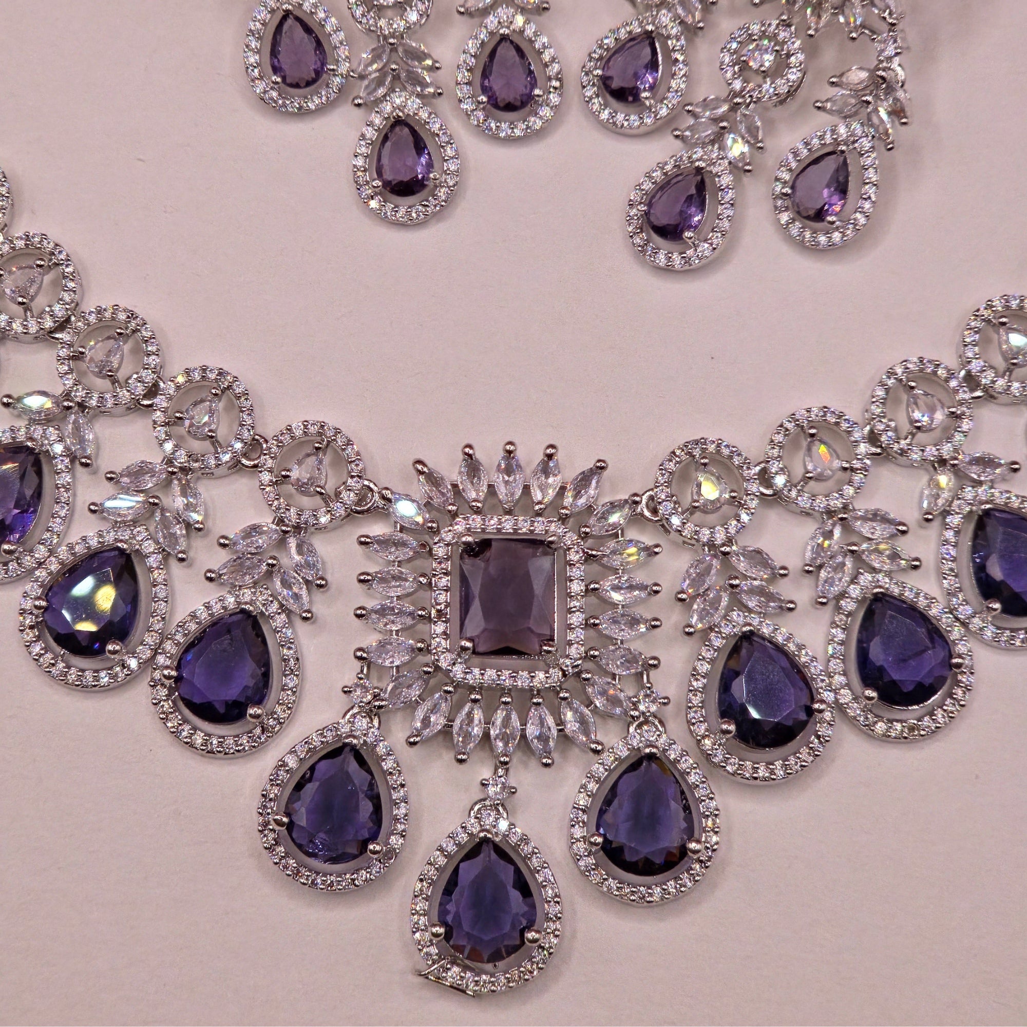 Royal Amethyst Diamond Necklace Set