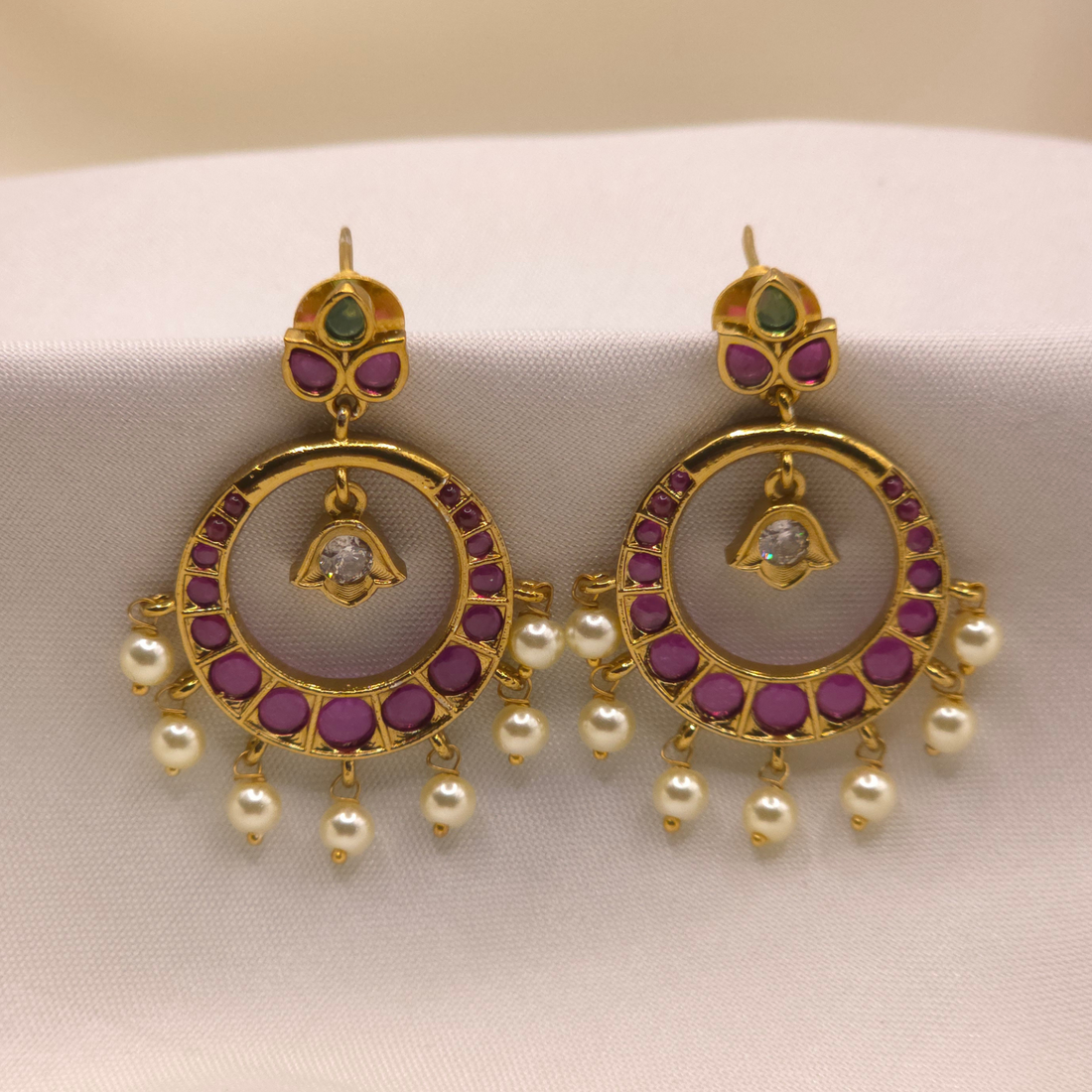 Ruby Green Hoop Earrings