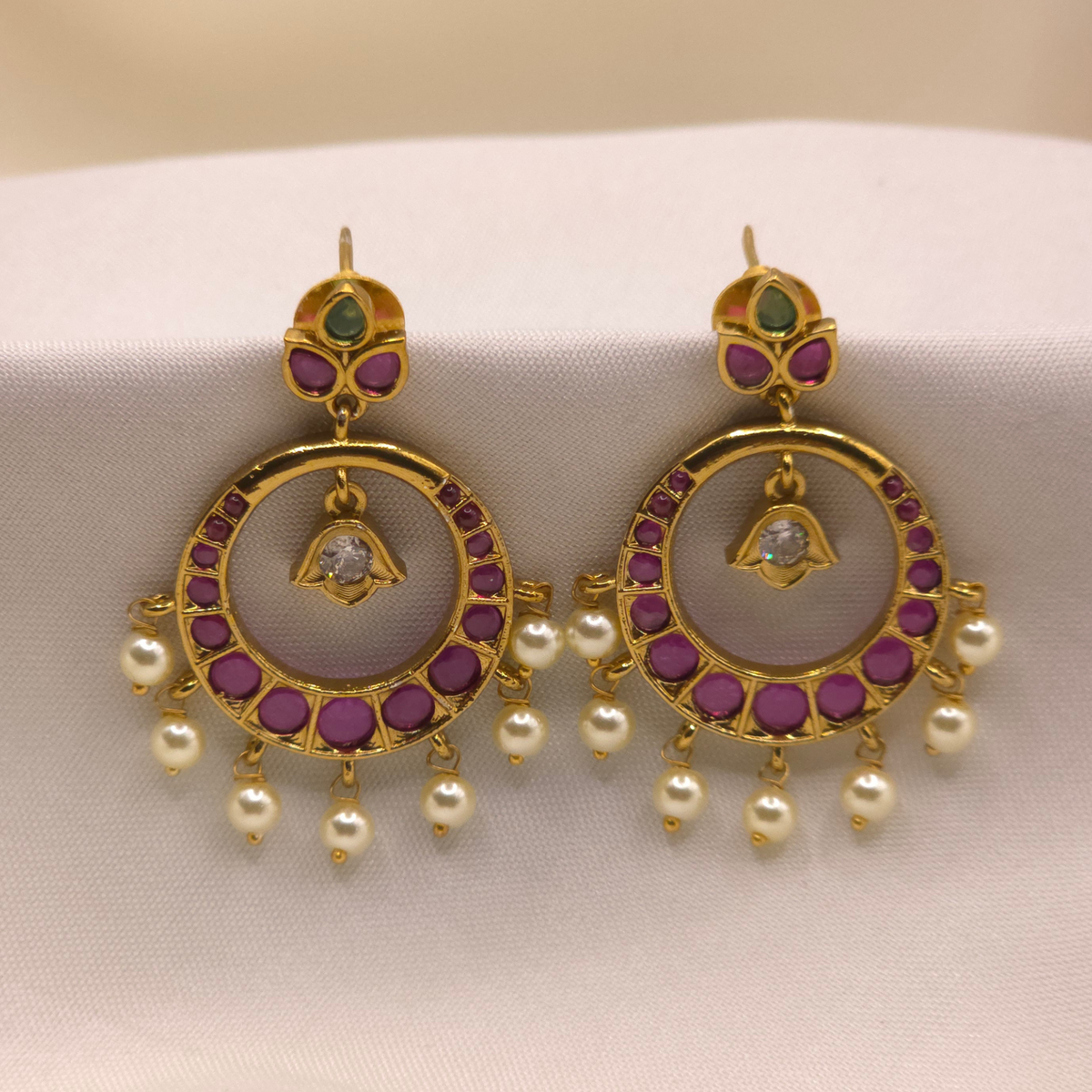 Ruby Green Hoop Earrings