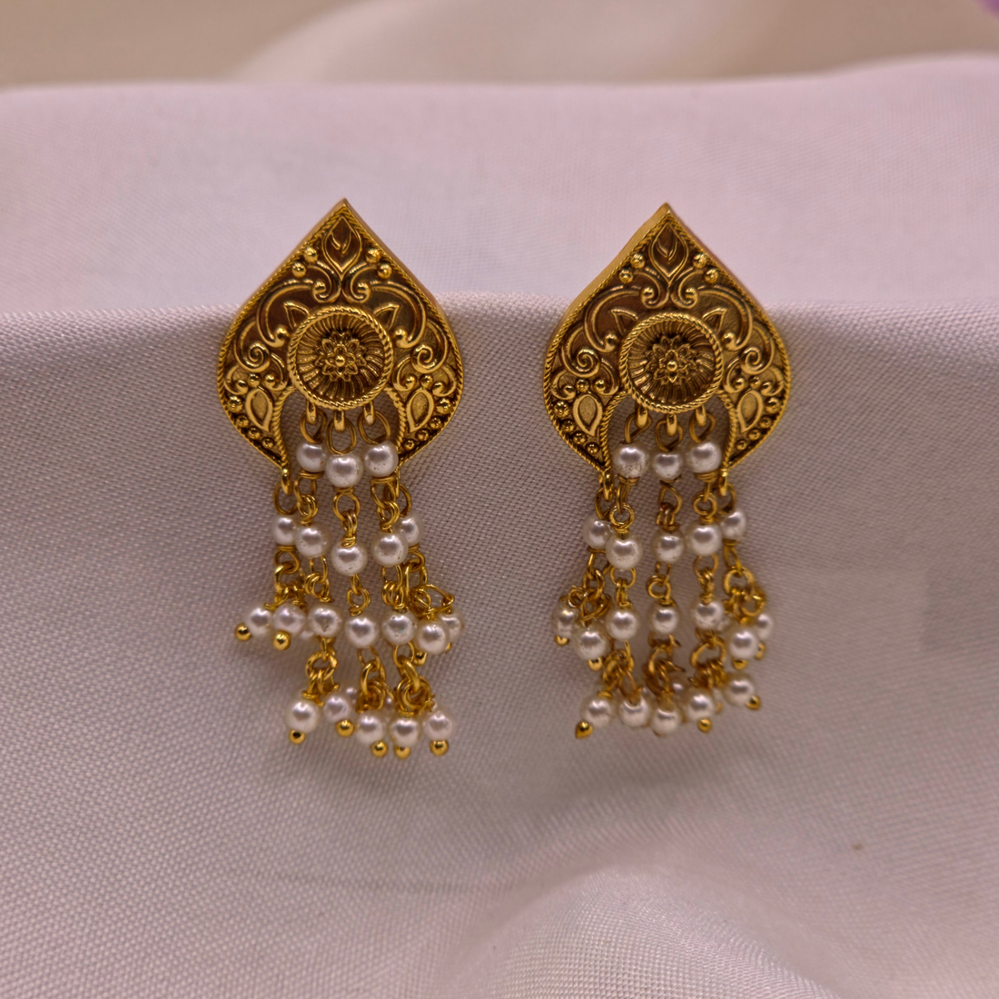 Pearl Drop Statement Earrings