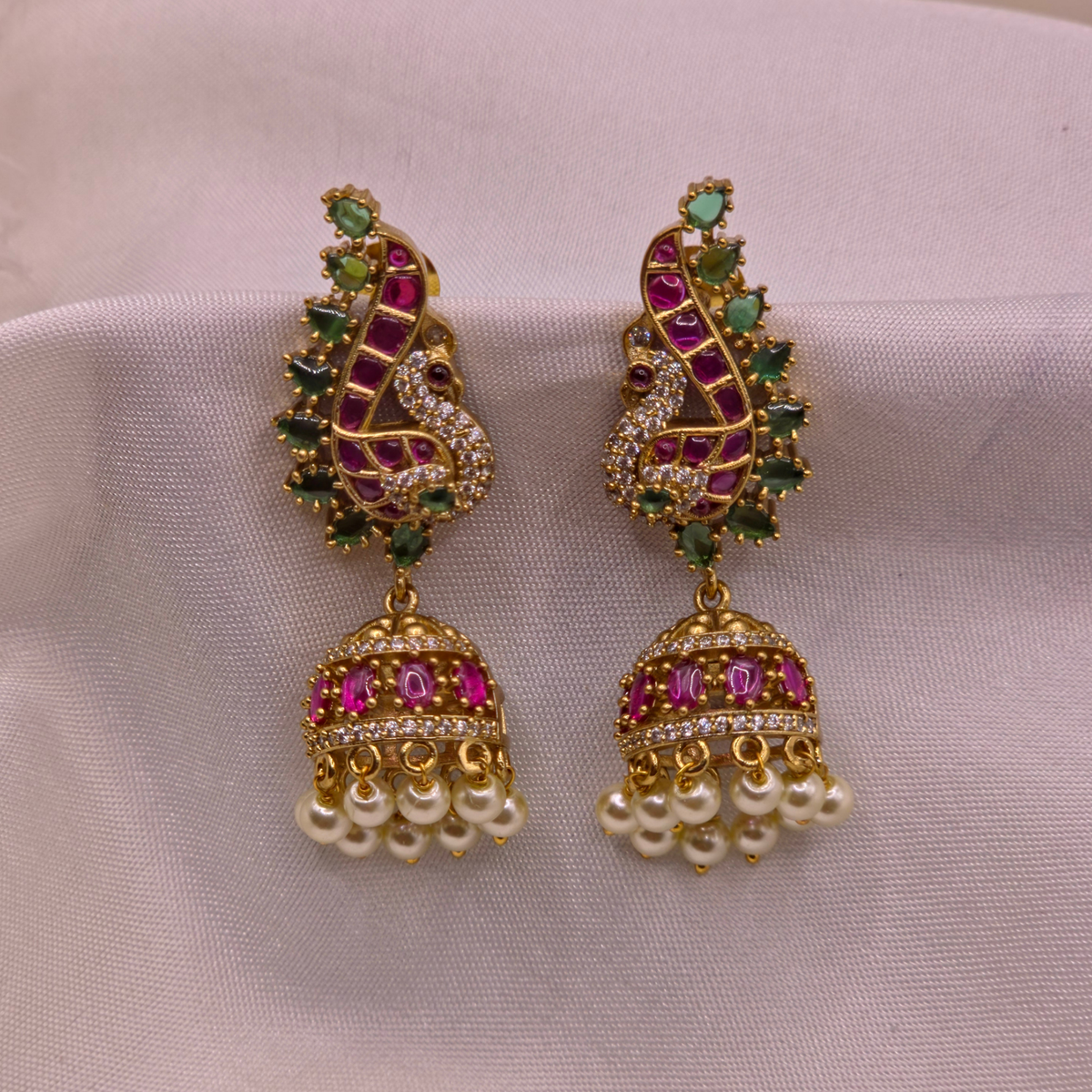 Peacock Jhumka Earrings