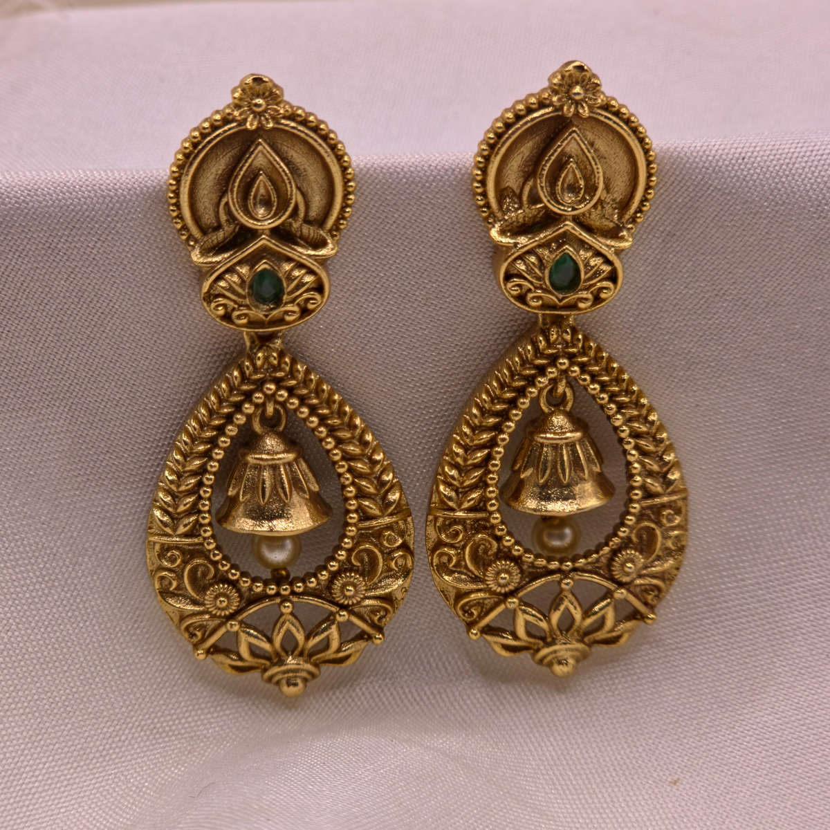 Lotus Pearl Drop Earrings
