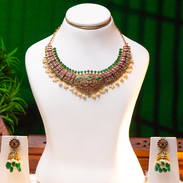 Navratna Pachi Kundan Bridal Set