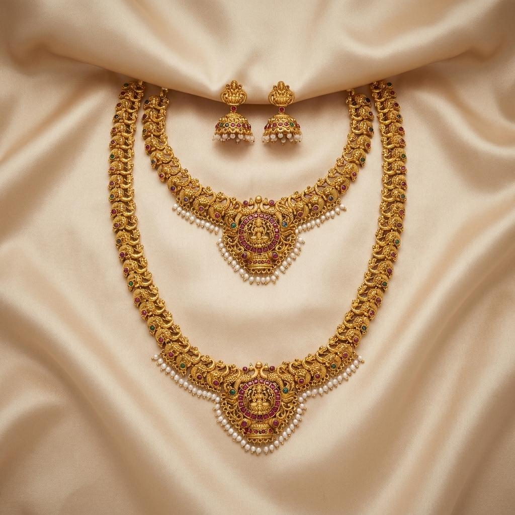 Lakshmi Temple Bridal Combo Set
