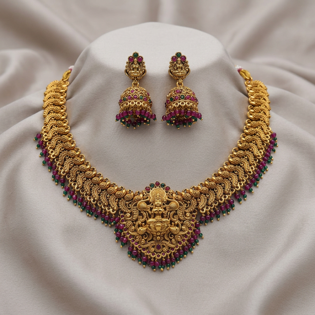 Mahalakshmi Antique Temple Haram Set