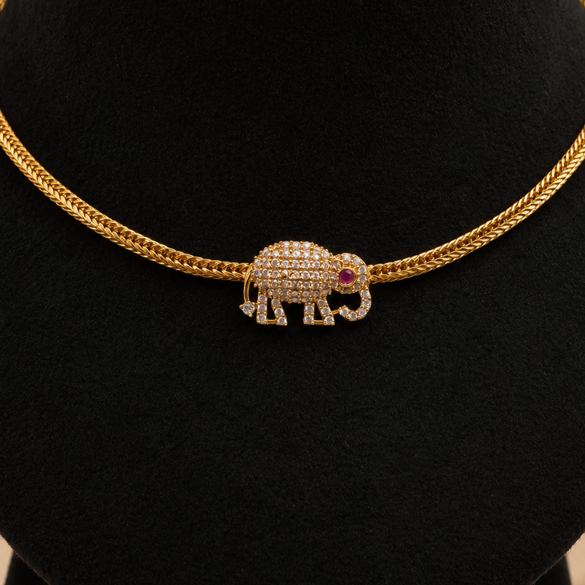 Elephant Charm Necklace Set