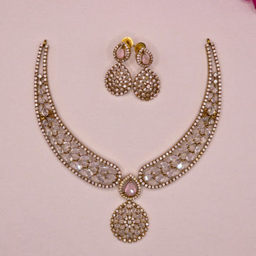 Blush Crystal Bridal Necklace Set