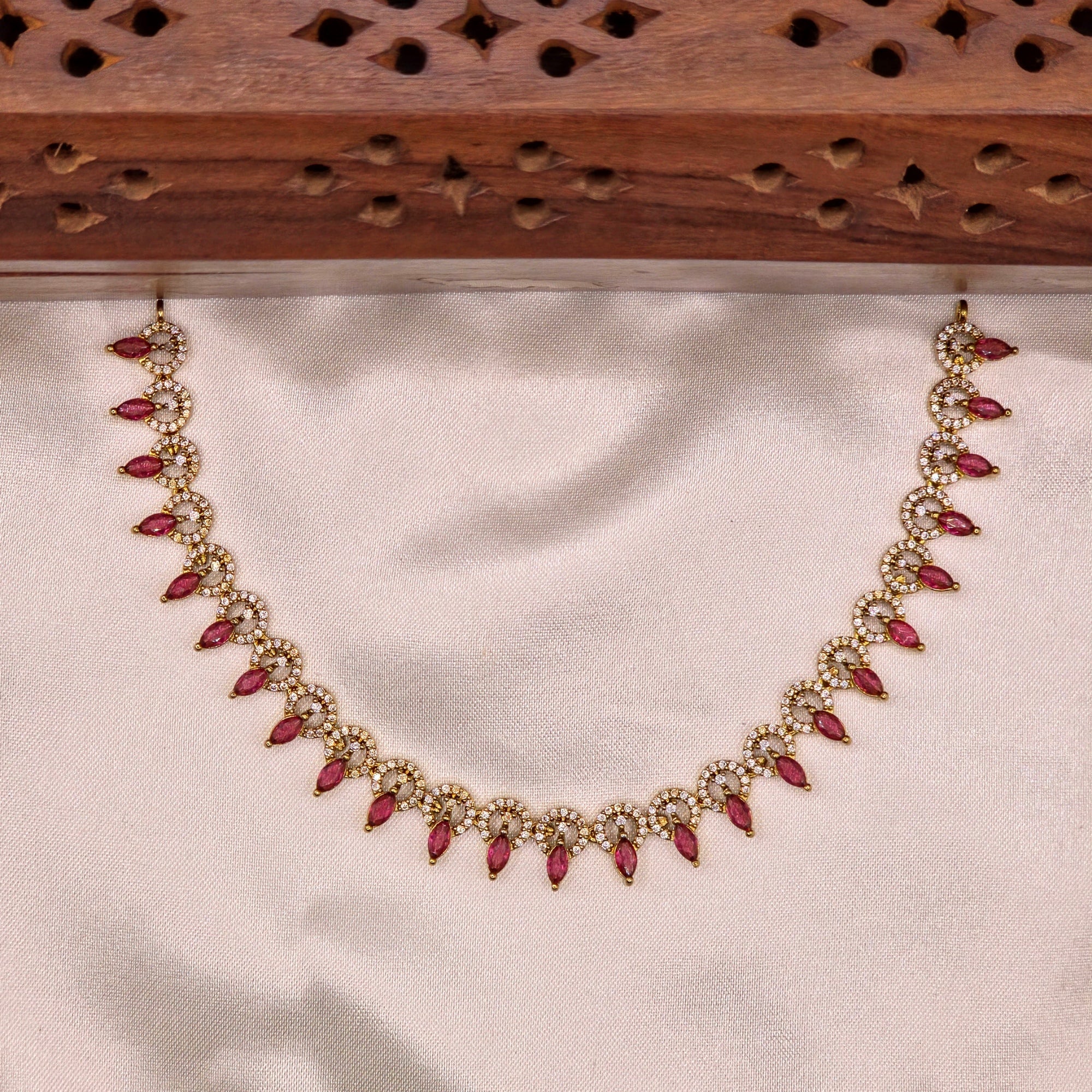 Ruby Marquise CZ Necklace Set