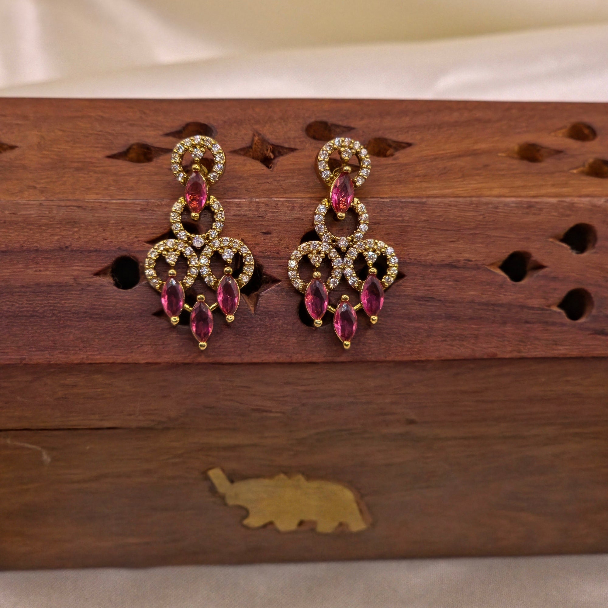 Ruby Marquise CZ Necklace Set