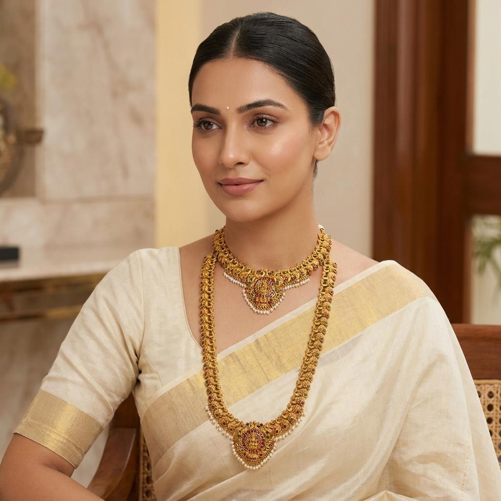 Lakshmi Temple Bridal Combo Set