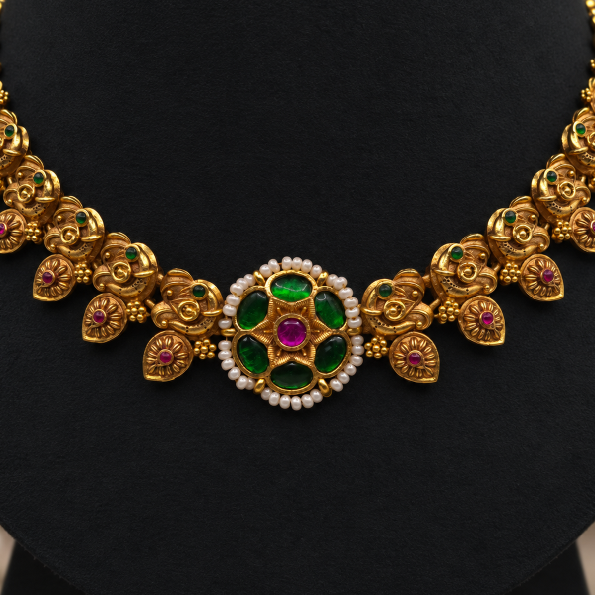 Green Floral Temple Set