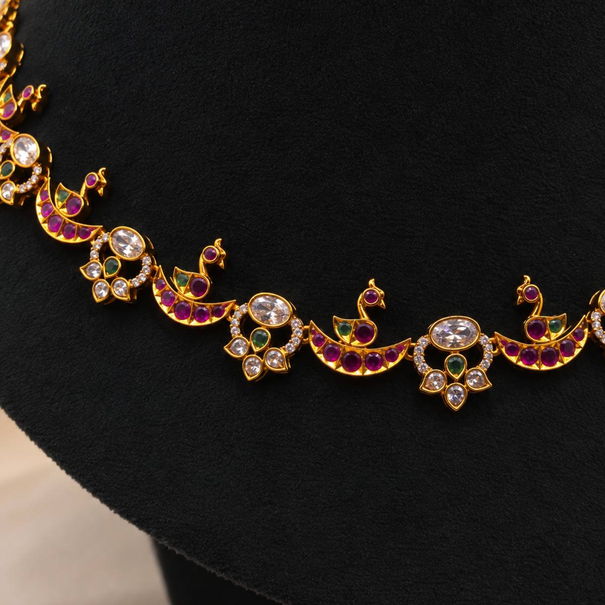 Peacock Floral Necklace Set