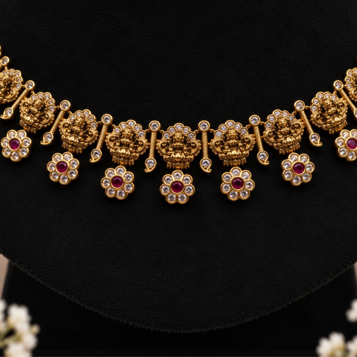 Temple Floral Necklace Set