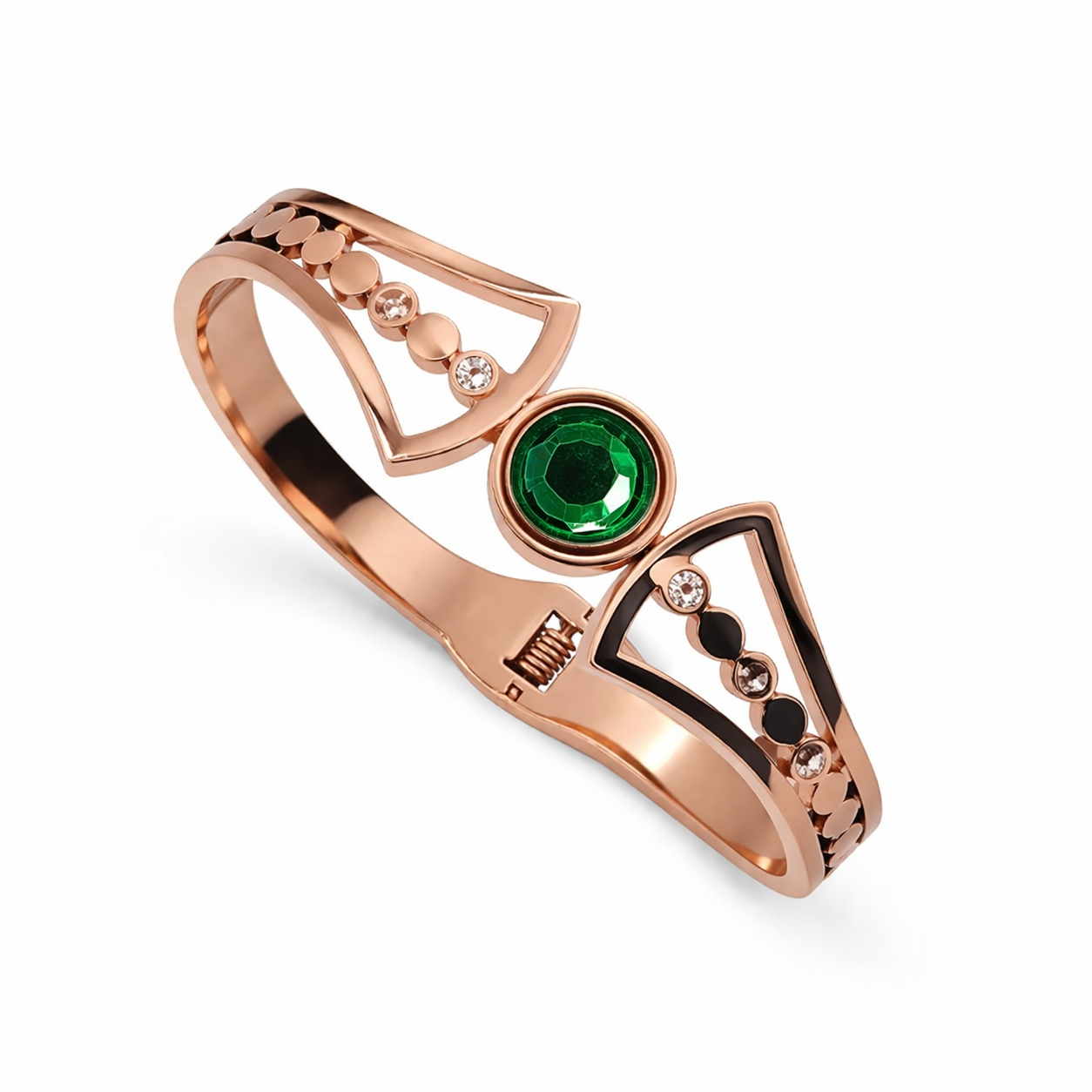 Rose Gold Emerald Crystal Bracelet