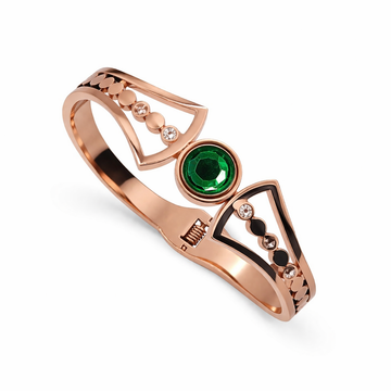 Rose Gold Emerald Crystal Bracelet