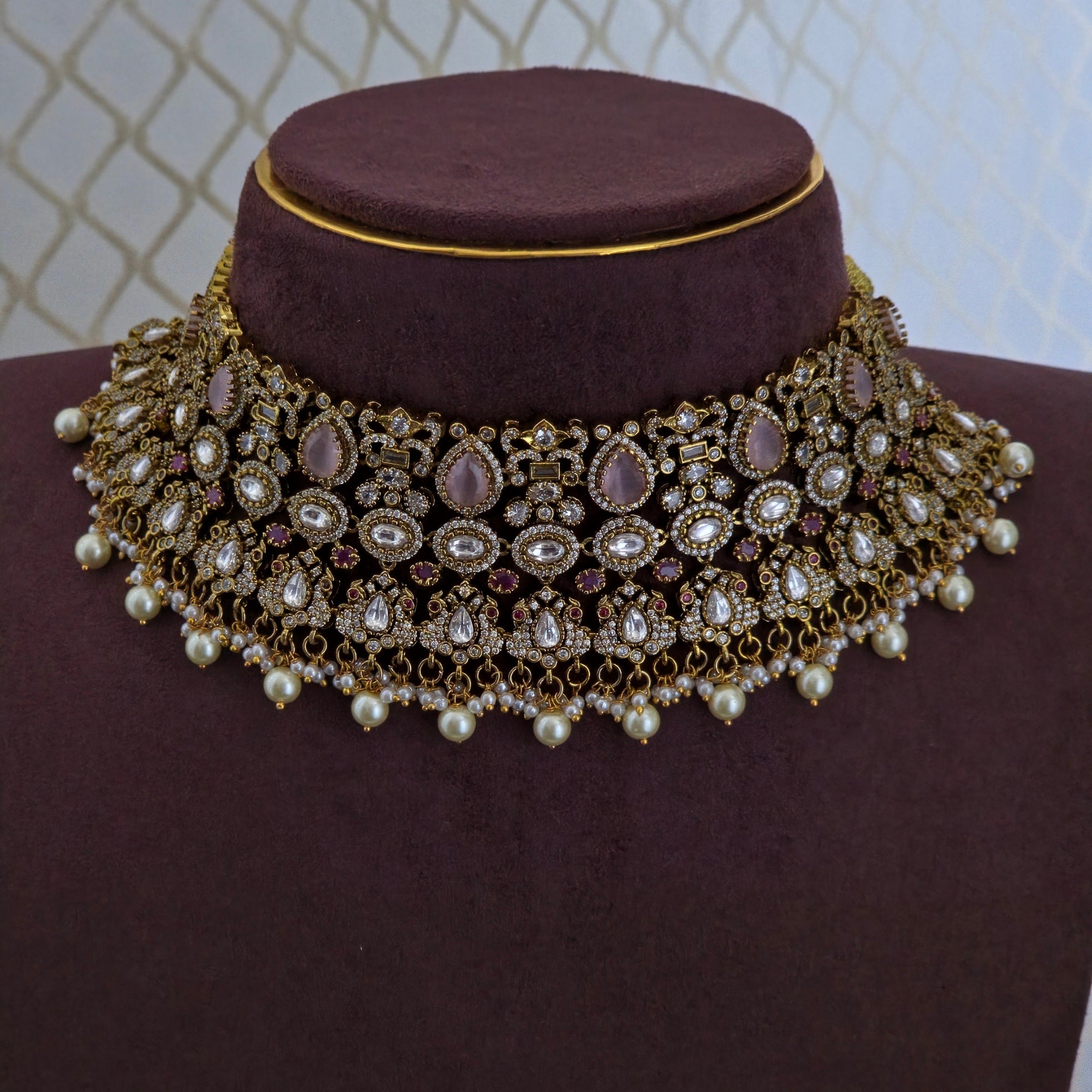 Royal Blush Victorian Pearl Choker Set