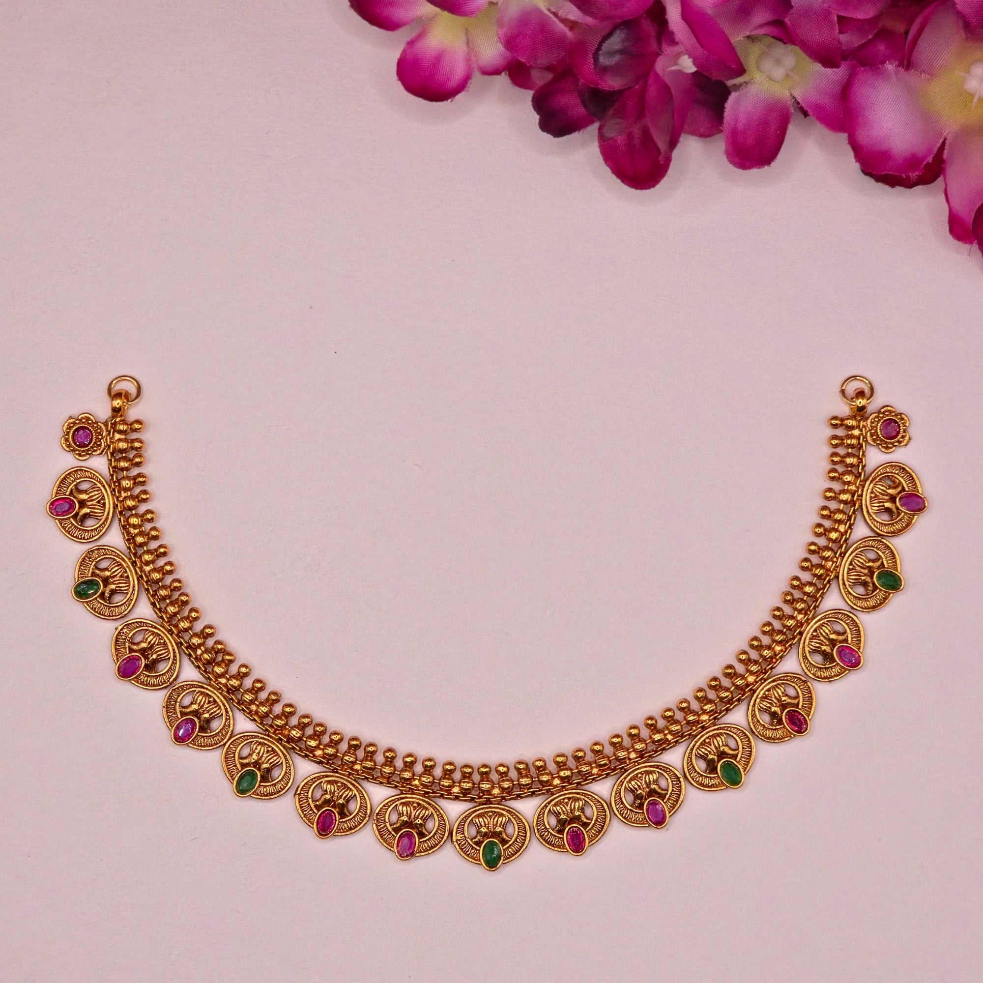 Dual Tone Coin Antique Choker Set