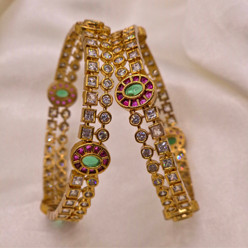 Ruby Emerald CZ Kundan Bangles