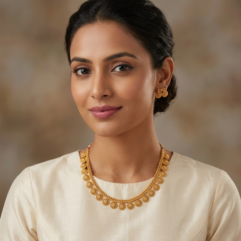 Floral Coin Antique Choker Set