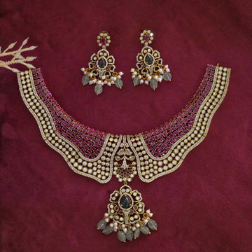 Ruby Noir Victorian Statement Choker Set