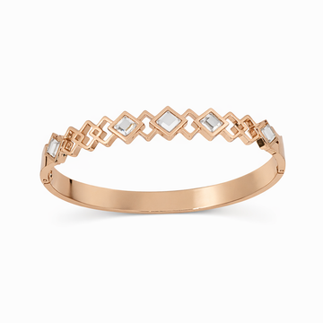 Square Crystal Link Rose Gold Bracelet