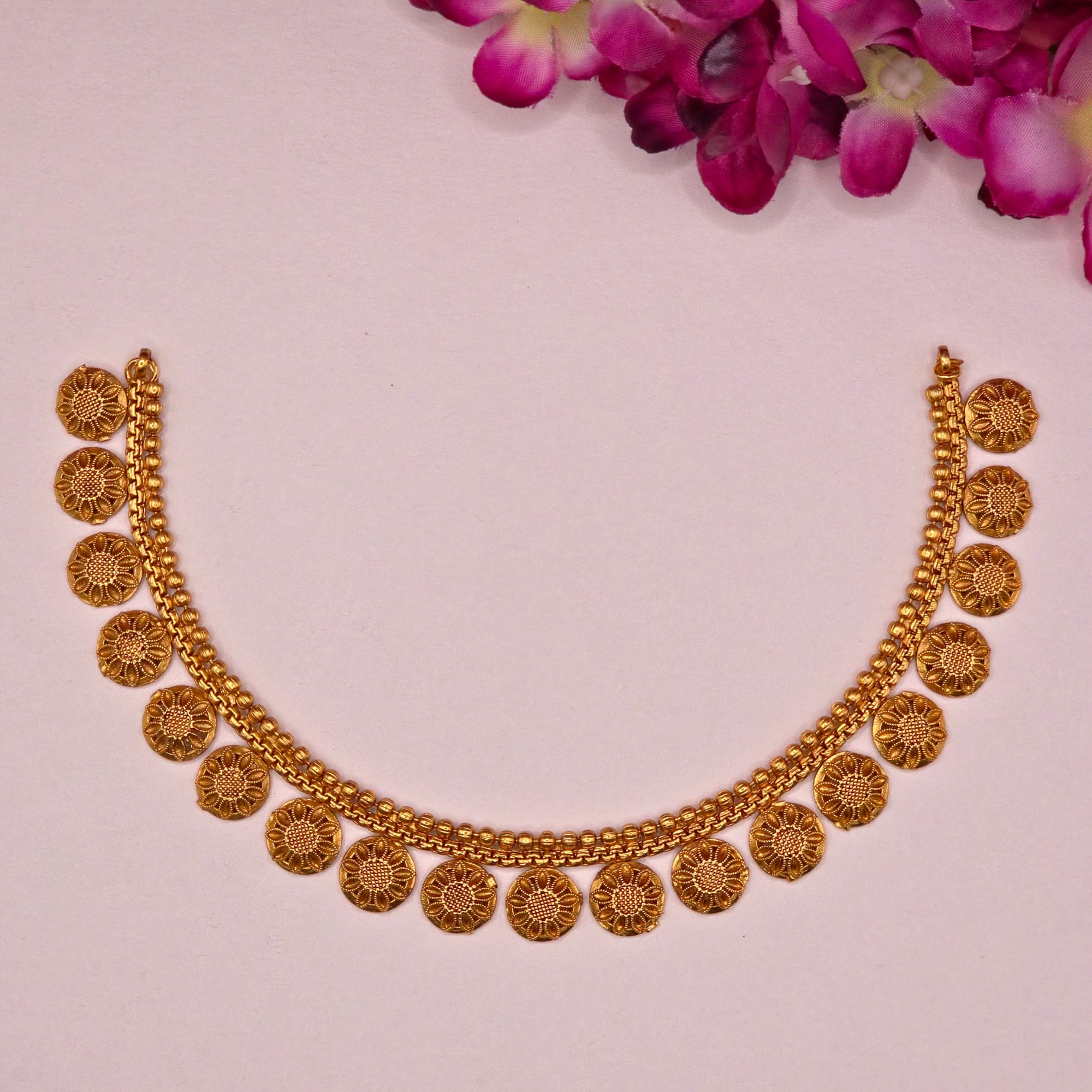 Floral Coin Antique Choker Set