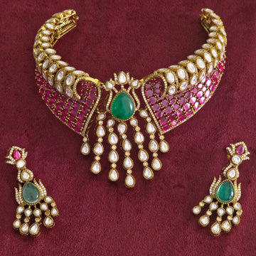 Emerald Ruby Kundan Choker Set