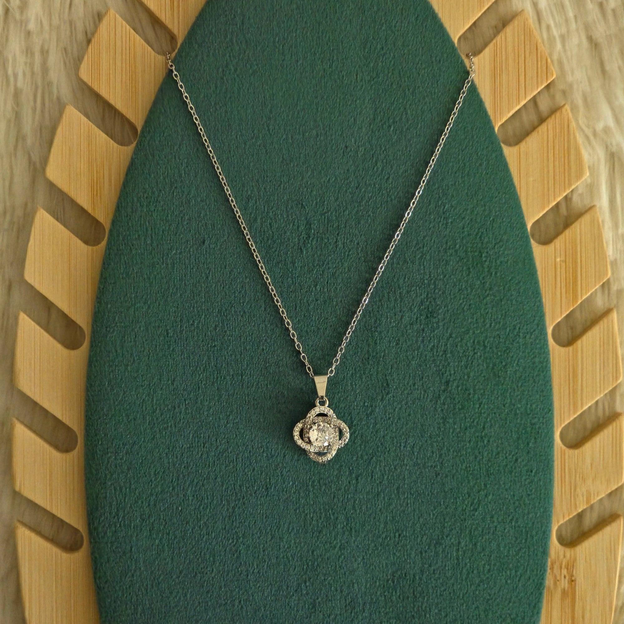 Crystal Floral Pendant Necklace