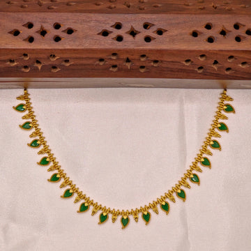 Kerala Palakka Emerald Necklace Set