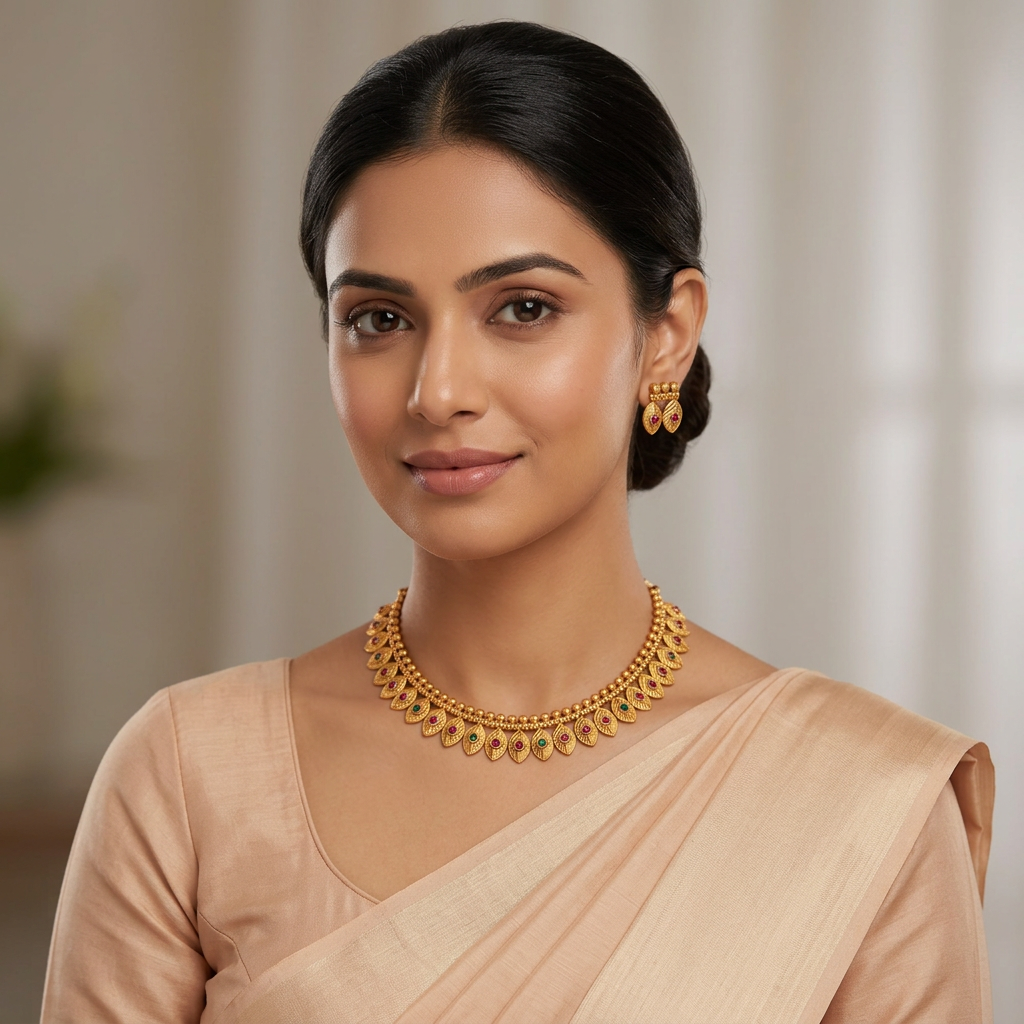 Leaf Motif Antique Choker Set