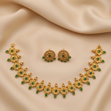 Emerald Floral Antique Choker Set