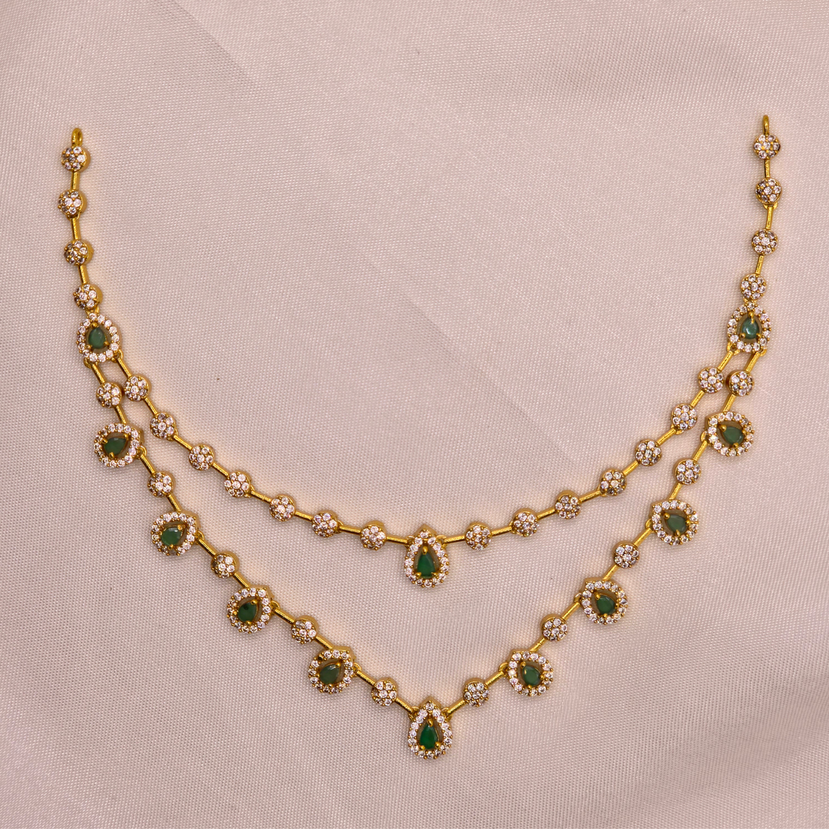 Emerald Green Layered Necklace Set