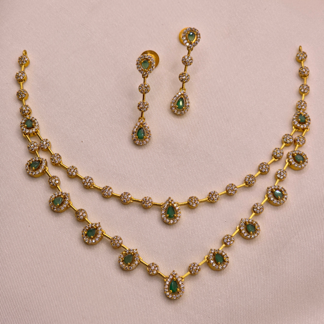 Emerald Green Layered Necklace Set