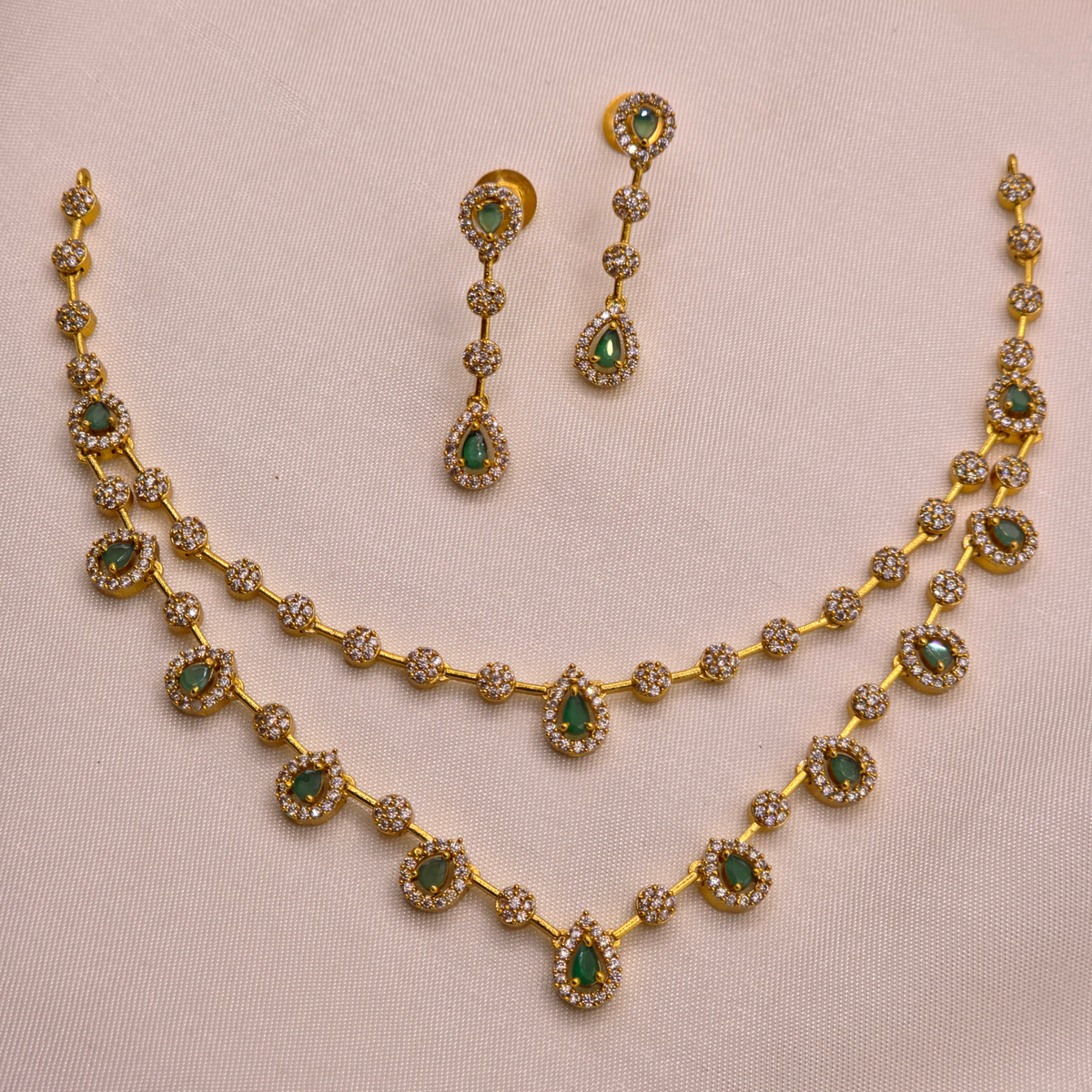 Emerald Green Layered Necklace Set