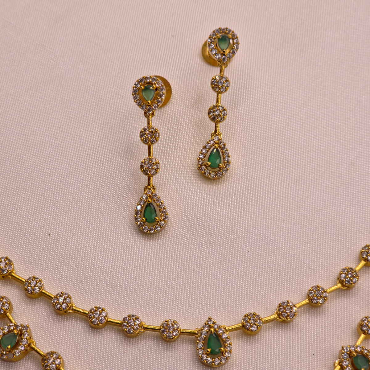 Emerald Green Layered Necklace Set