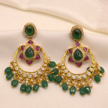 Emerald Ruby Chandbali Earrings