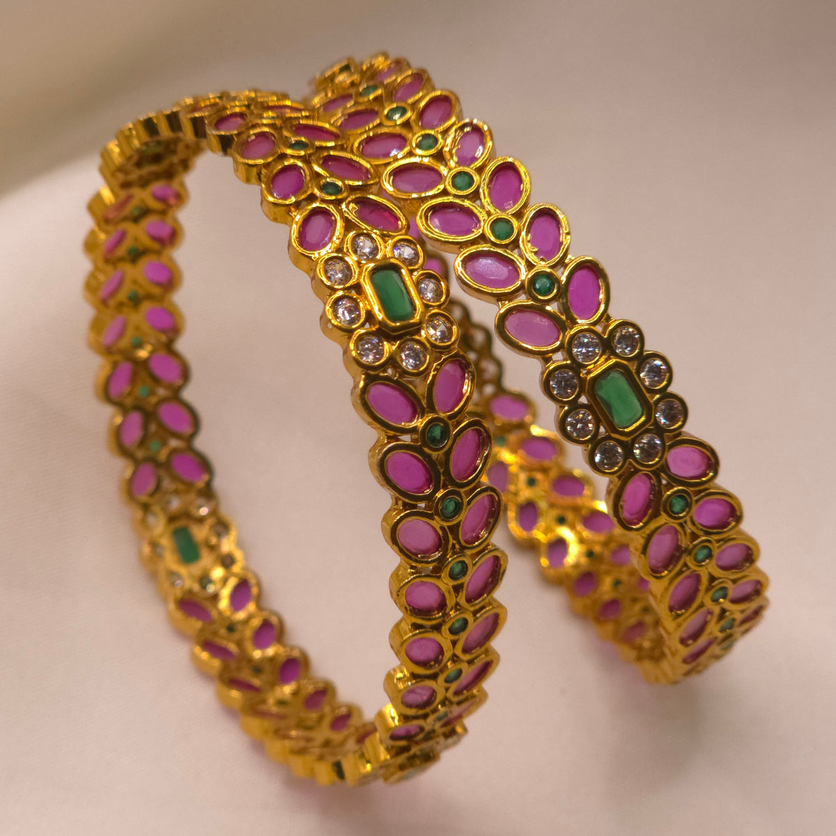 Ruby Green Designer Bangle