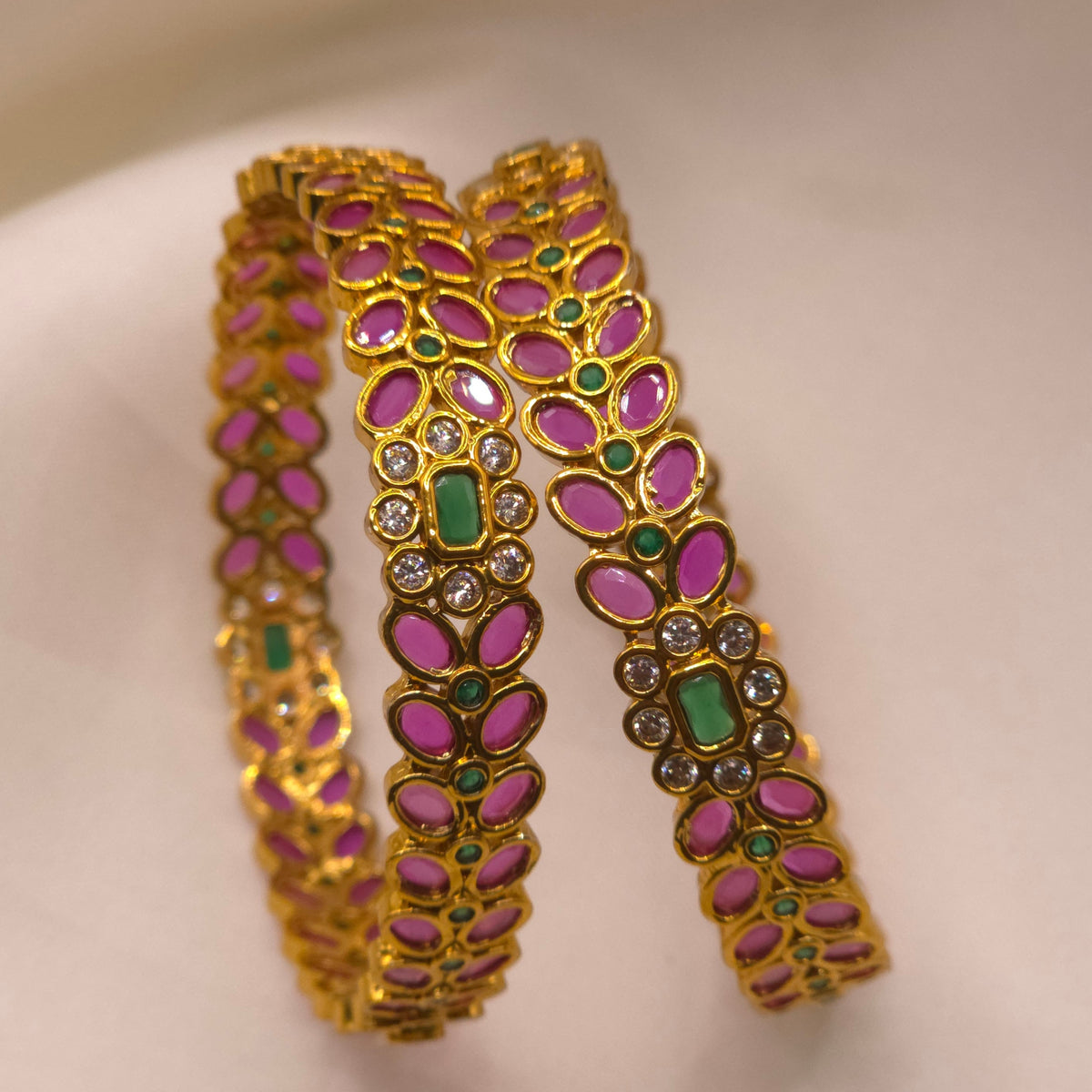 Ruby Green Designer Bangle