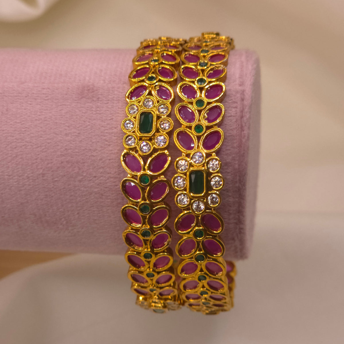 Ruby Green Designer Bangle