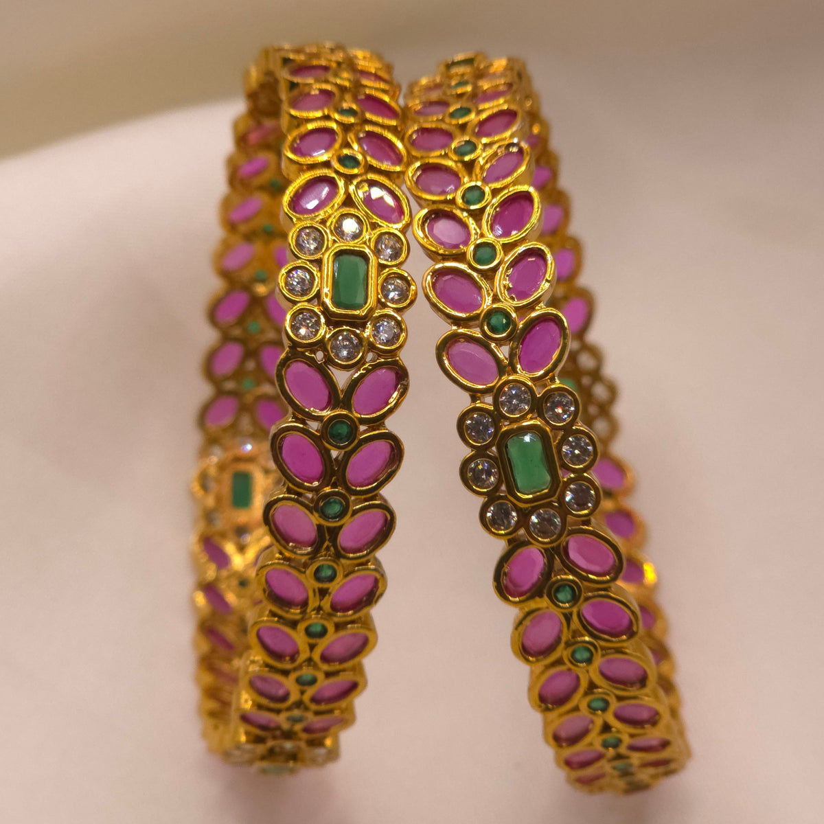 Ruby Green Designer Bangle