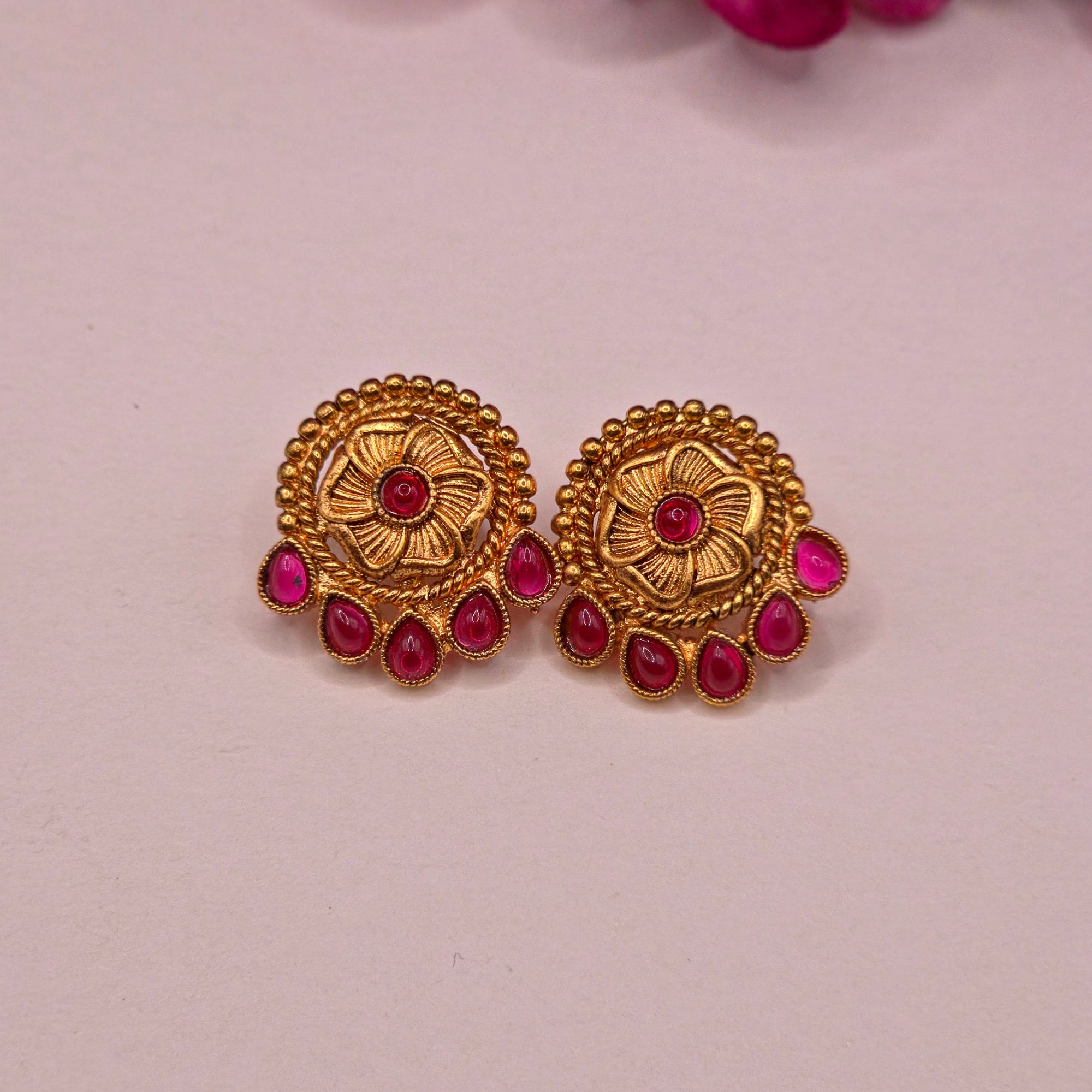 Ruby Floral Antique Choker Set