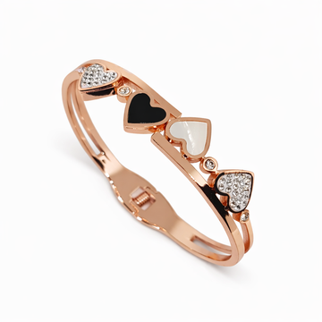 Multi Heart Crystal Rose Gold Bracelet
