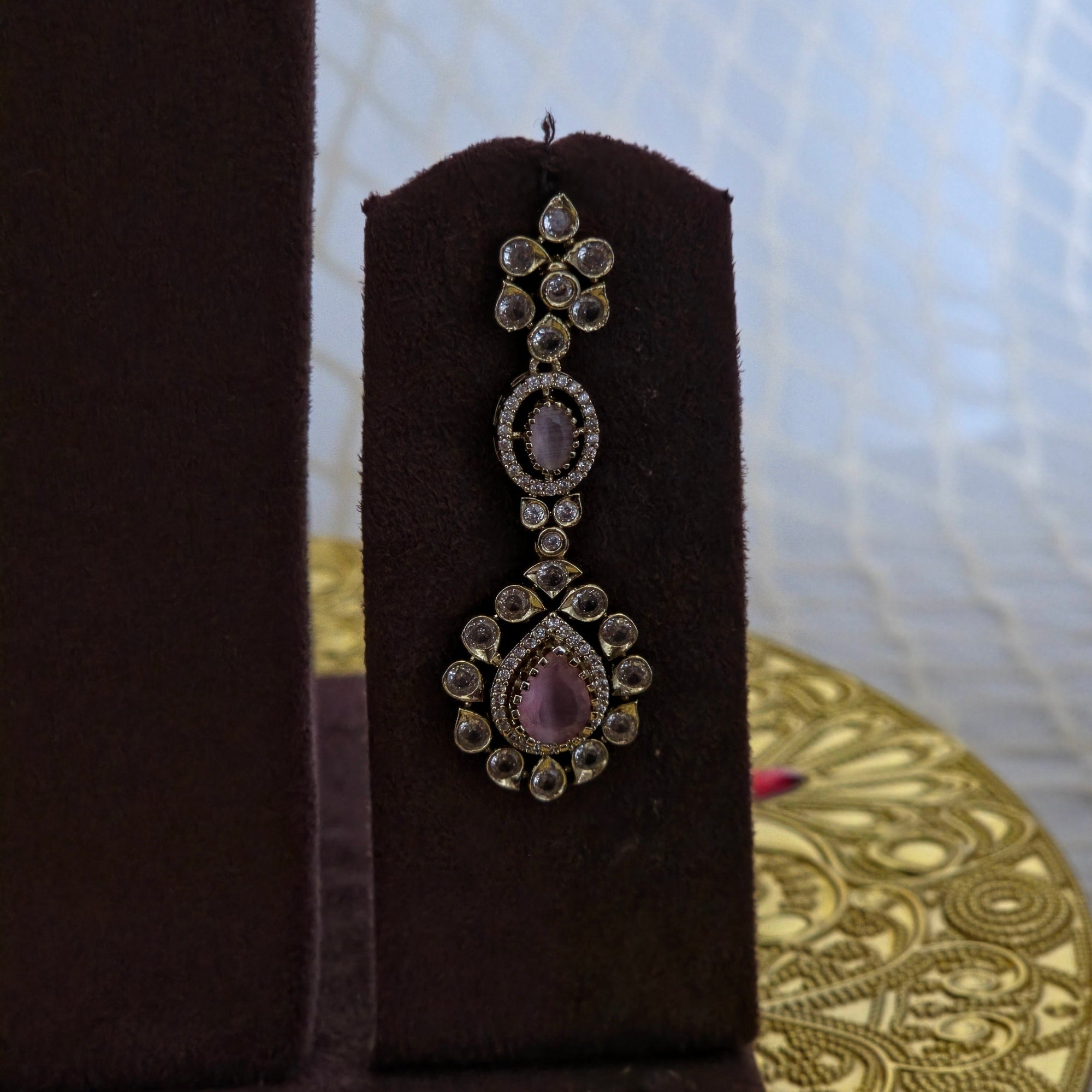 Blush Pink Victorian Kundan Bridal Choker Set