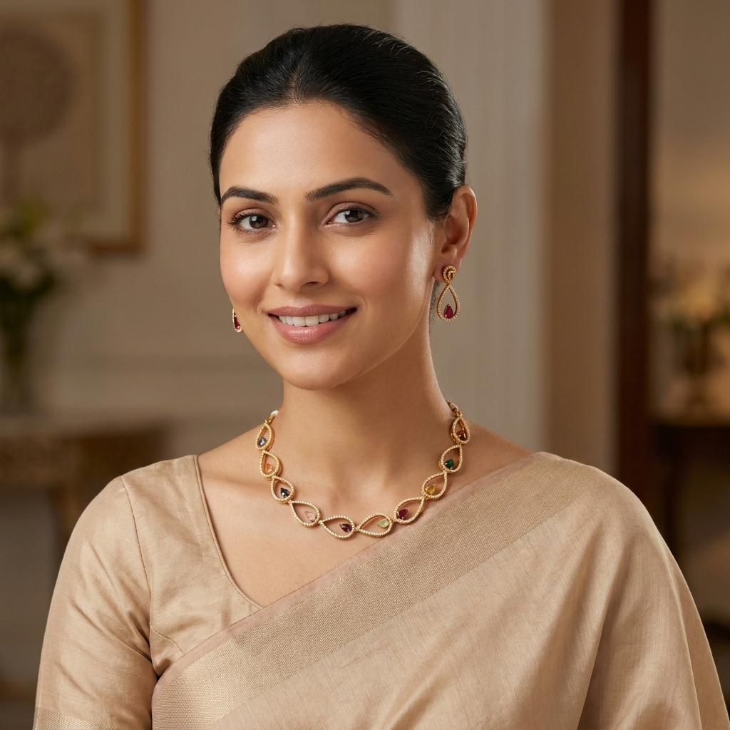 Multicolor Teardrop Necklace Set