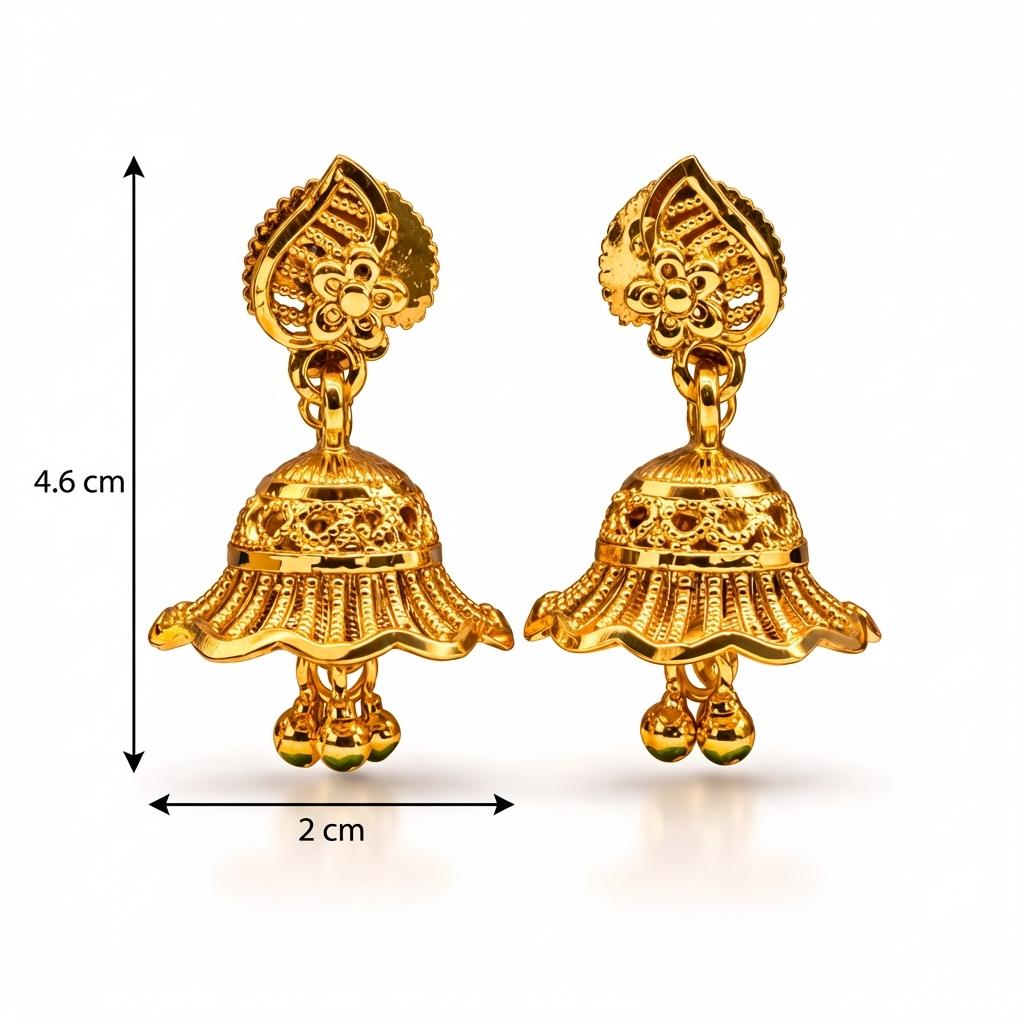 Golden Umbrella Jhumka Earrings ( Small )