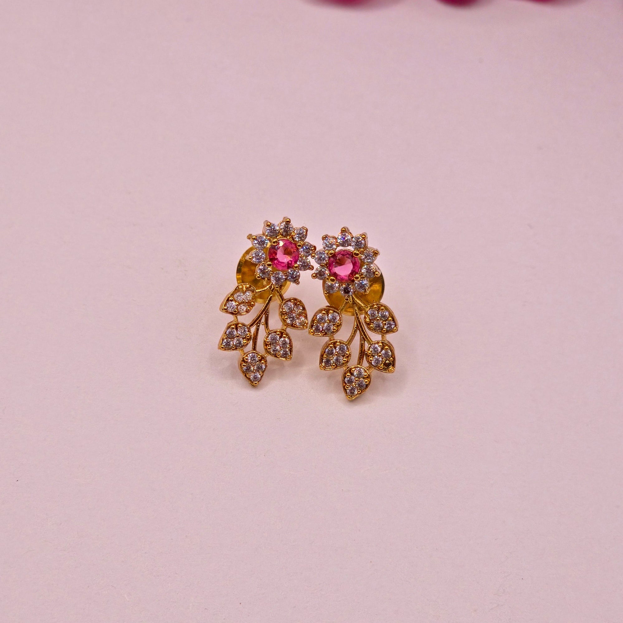Multistone Floral Leaf Necklace Set