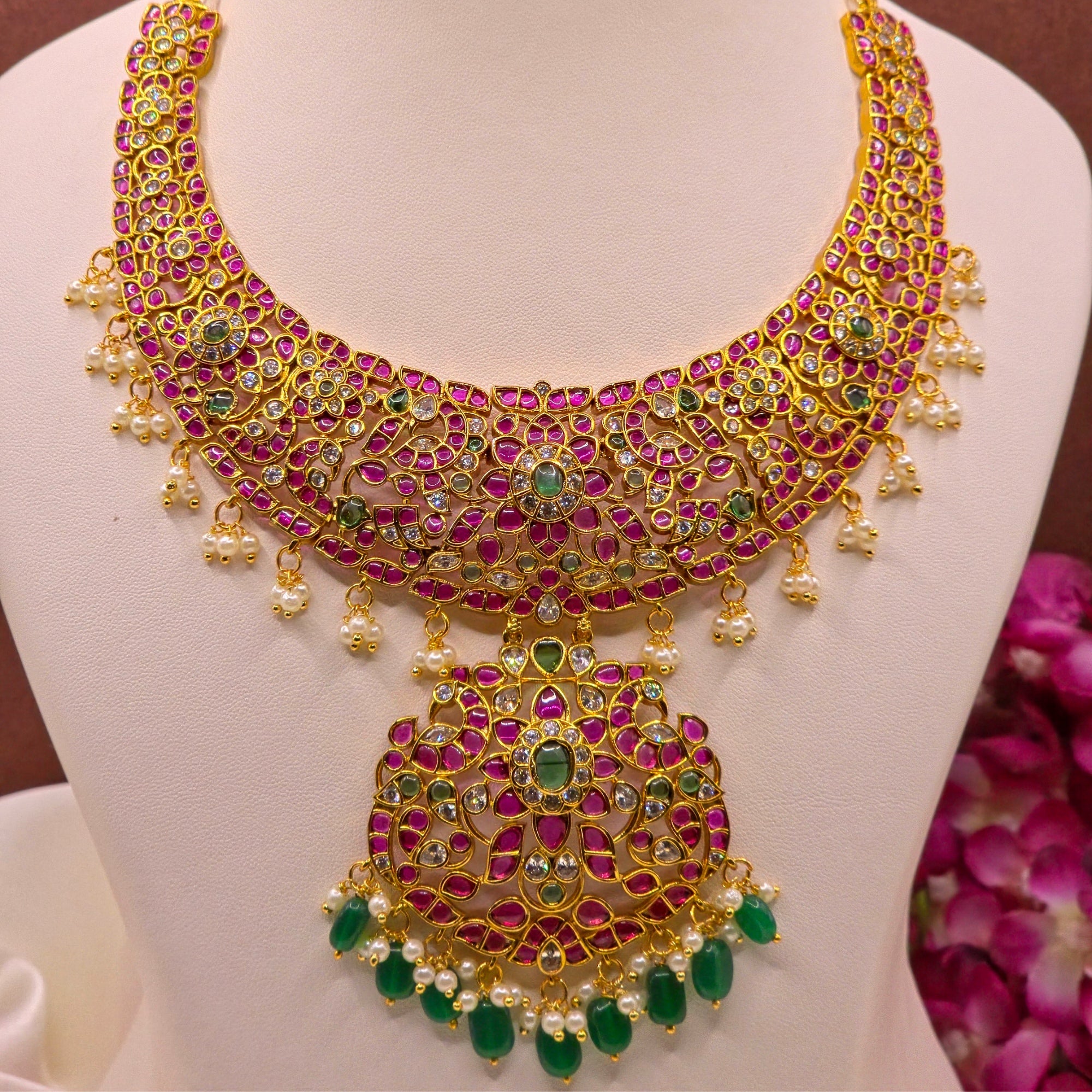 Royal Kempu Peacock Haram Set