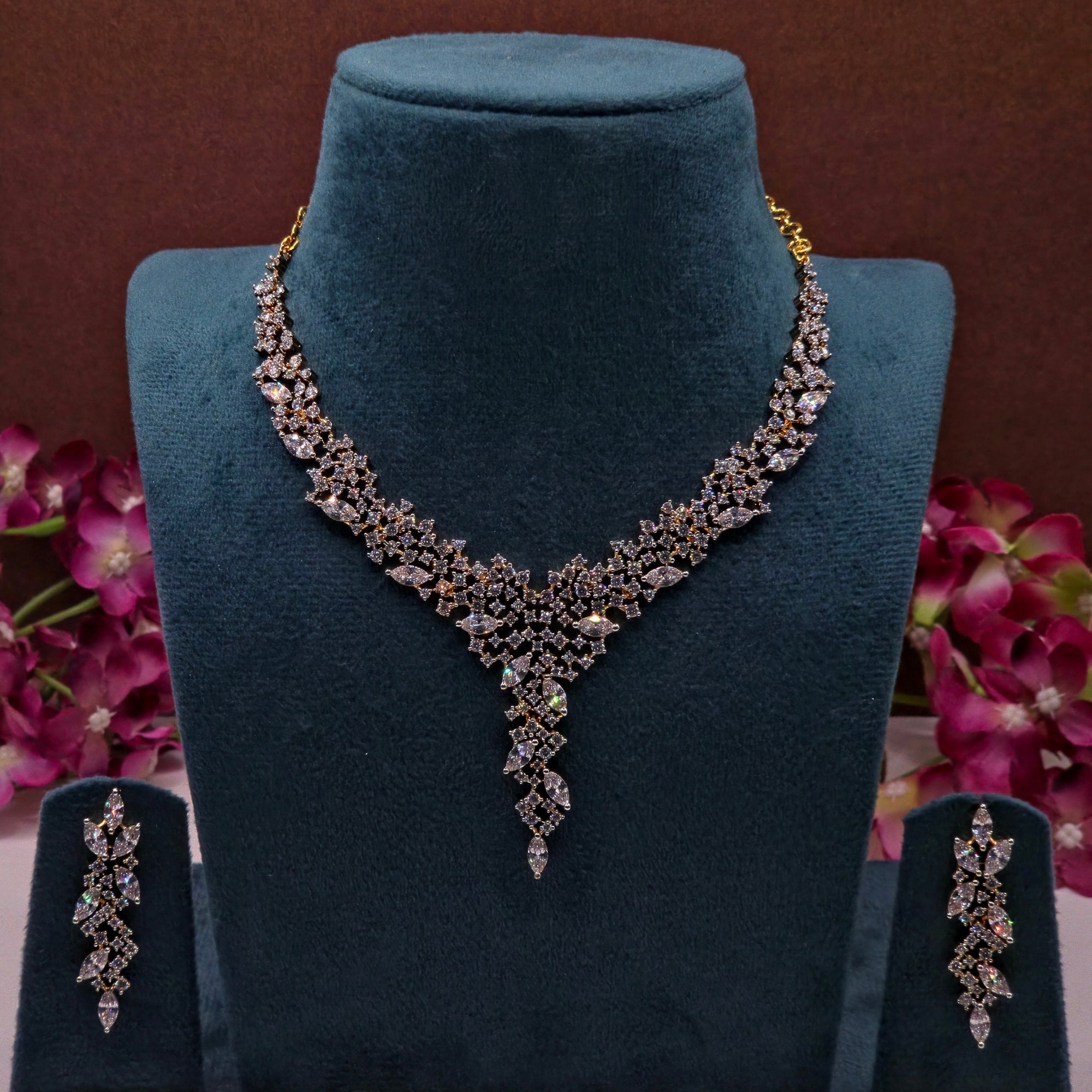 Celestial Diamond V-Line Necklace Set